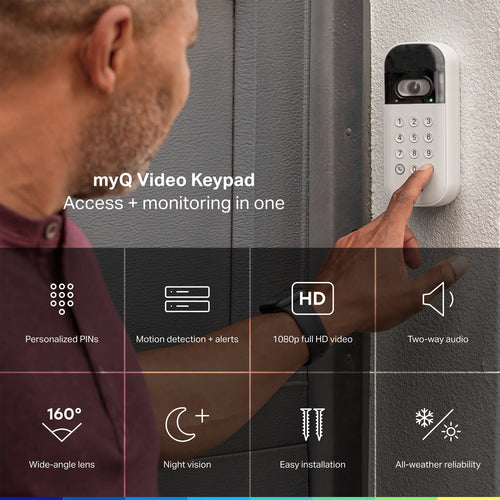 myQ Smart Garage Video Keypad + Smart Garage Camera Bundle